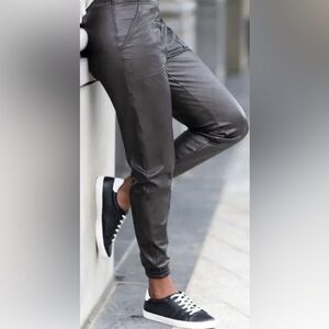 Black Faux Leather Pants Size SP
